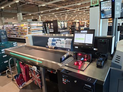 M&S assisted belted checkouts