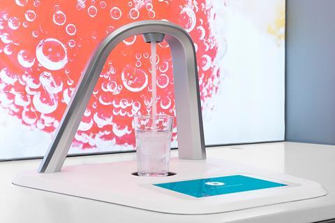 Aqua Libra Co flavour tap white countertop glass