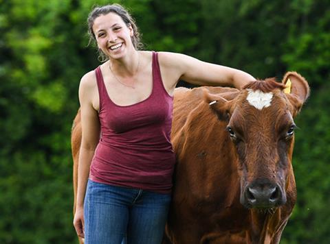 The Prince's COuntryside Fund woman farmer with cow