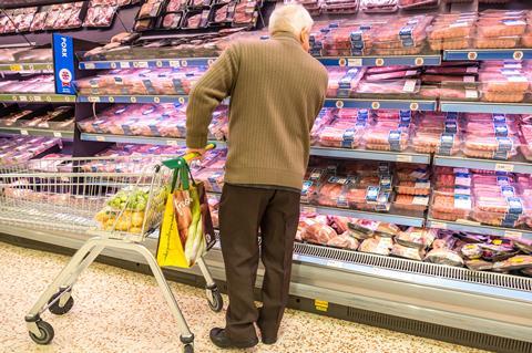 Morrisons elderly shopper meat aisle 2