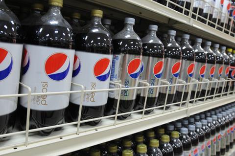 Diet Pepsi bottles in a store in the US