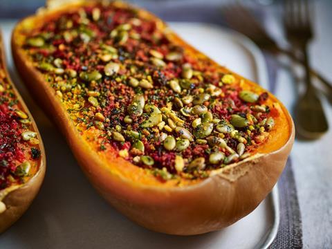 tesco christmas vegan stuffed butternut 