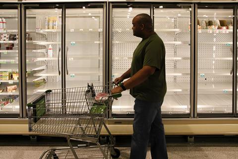 shopper customer empty shelves