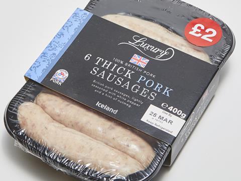 Iceland Luxury Thick Pork Sausages copy