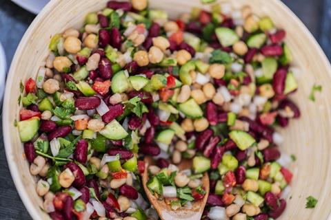 salad and beans