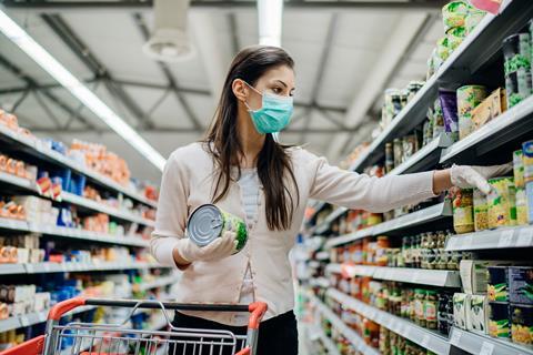 shopper in mask