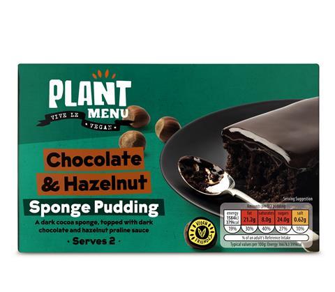 Aldi Plant Menu Chocolate & Hazelnut Sponge Pudding 190g, £1.99