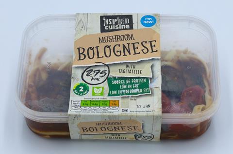 aldi inspired cuisine mushroom bolognese ready meal