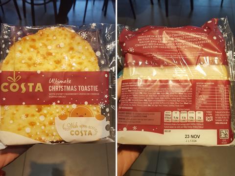 Costa turkey toastie