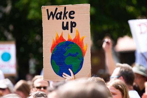 climate protest sign