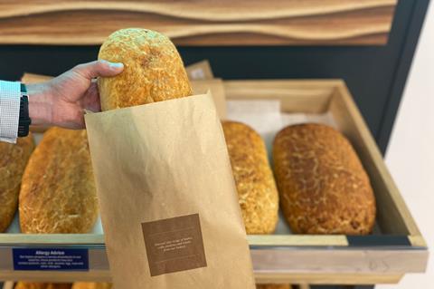 Tesco bread in paper bag