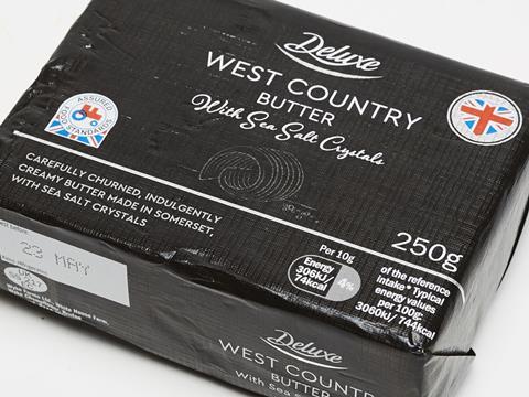 Lidl Deluxe West Country Butter with Sea Salt Crystals copy