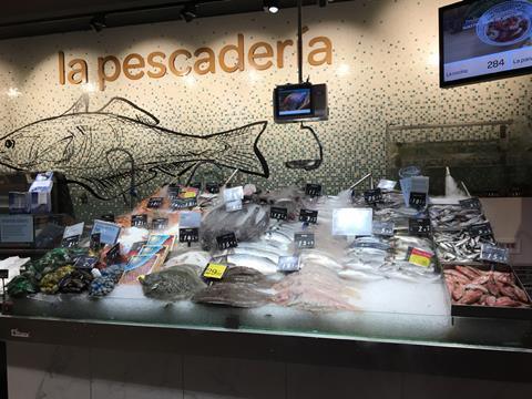 Fish counter in Carrefour Spain