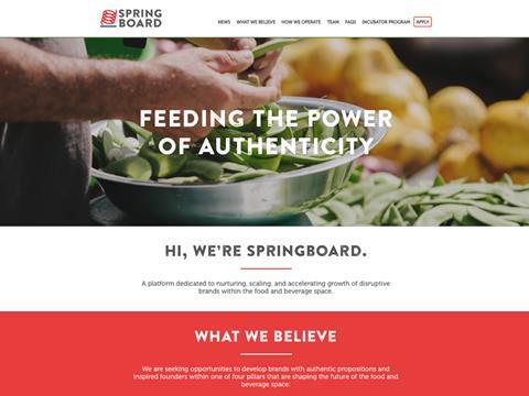 Kraft Heinz accelerator programme Springboard_website screenshot