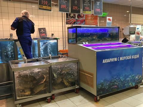 Fish counter in Globus Moscow