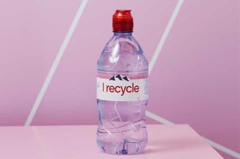 Evian Debuts PET Bottle Made with 100% Recycled Plastic