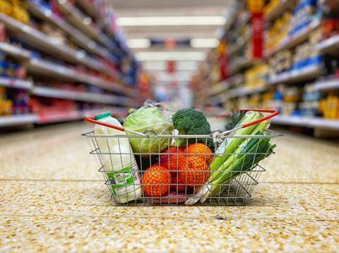 trolley aisle sainsburys fruit veg healthy milk