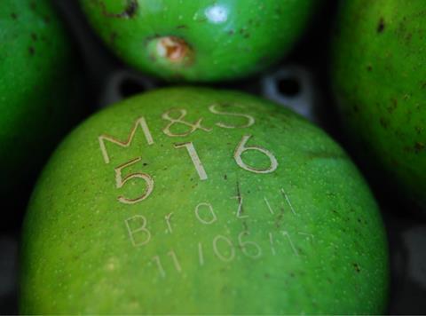 M&S avocado laser labeling