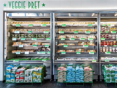 Veggie Pret shelves