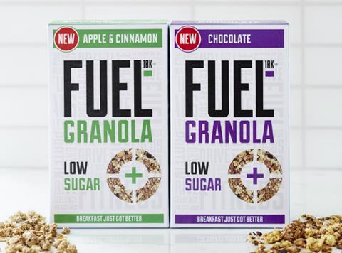 Fuel10K low-sugar granola, both variants