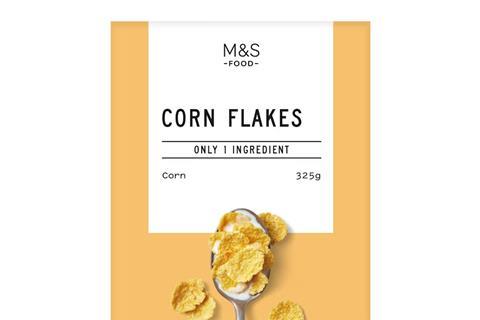 ms marks and spencer cereal one ingredient corn flakes