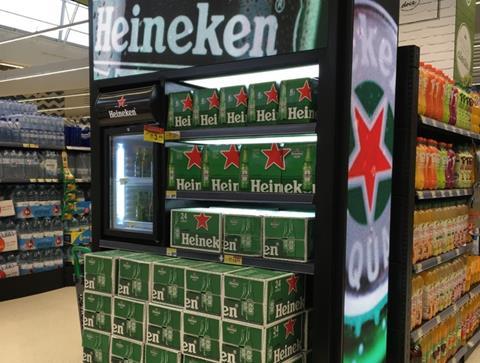 pingo doce heineken beer aisle