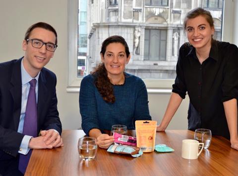 Paul Satchell, partner Spayne Lindsay & Co. (left); Justine Moldenhauer, head of YF Funding (centre), and Thea Alexander, co-founder Young Foodies (right)