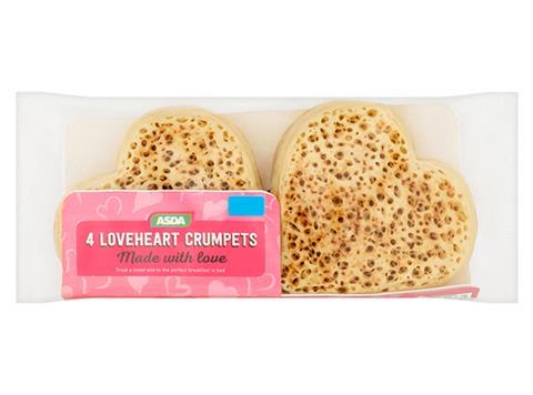 Asda Loveheart Crumpets 