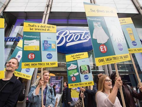 Poundland Boots protest