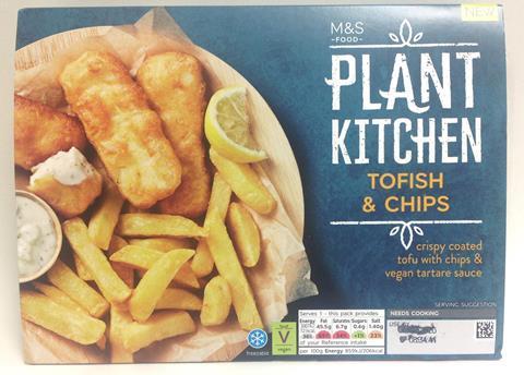 m&s plant based tofish and chips