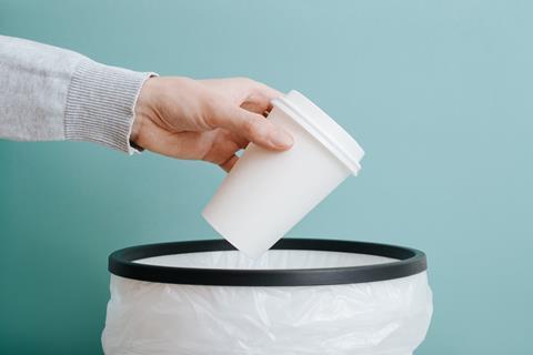 coffee cup bin recycle single use paper