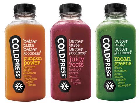 vegetable juice Coldpress bottles