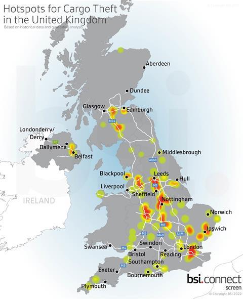 UK Cargo Theft Heatmap