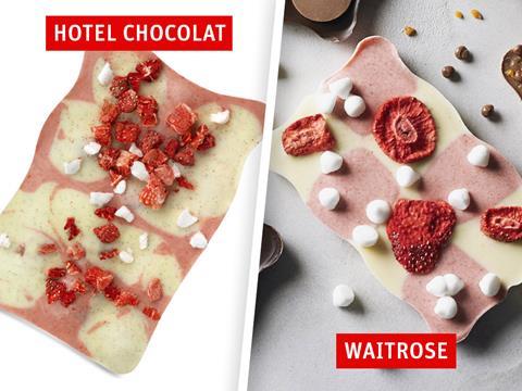Hotel Chocolat and Waitrose curvy slab bars