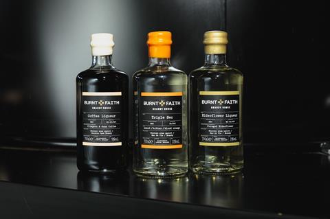 Burnt Faith liqueurs line up