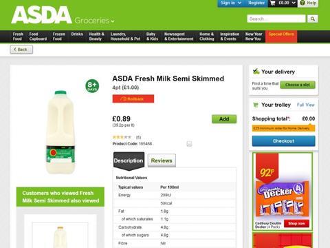 Asda 89p milk