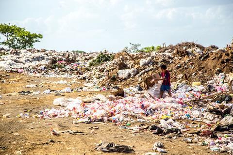 plastic waste beach