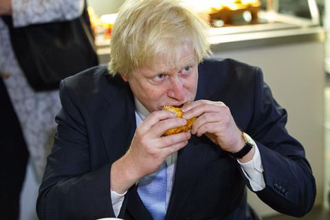 Boris Johnson eating