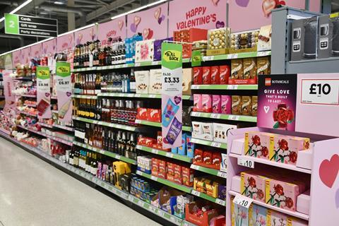 asda seasonal aisle valentines day