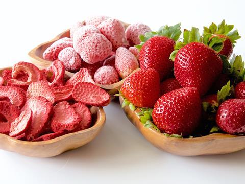 fresh dried frozen strawberries