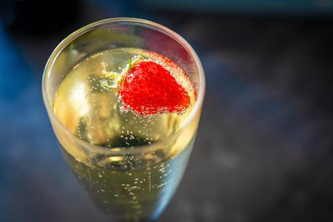 Champagne prosecco sparkling wine strawberry