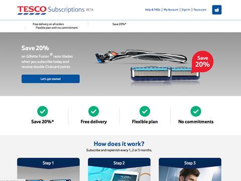 tesco subscription website