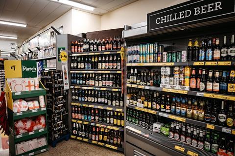 Morrisons bws beer alcohol aisle