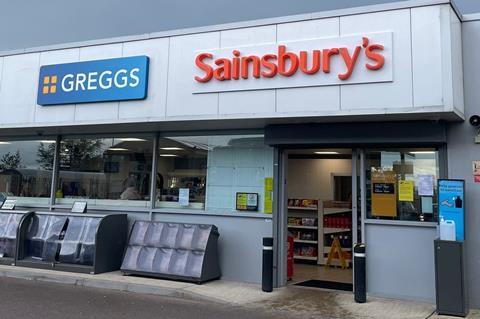 Sainsbury's and Greggs Petrol Station