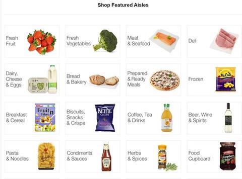 Amazon Fresh featured aisles