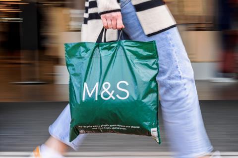 Customer with M&S Carrier Bag