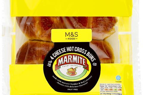 Packshot - Cheese Hot Cross Buns & Marmite