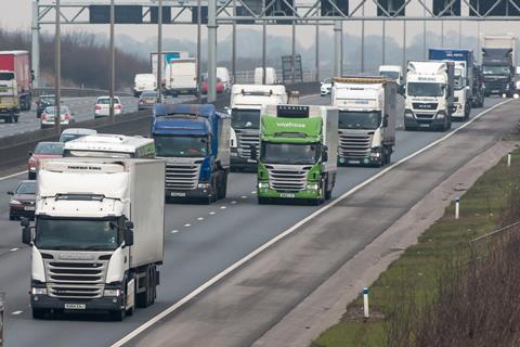 lorries traffic motorway road