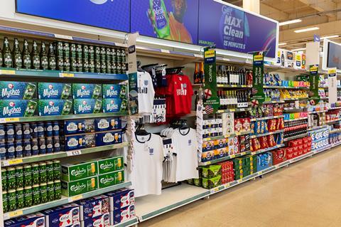 Tesco Streatham aisle retail media world cup football sport