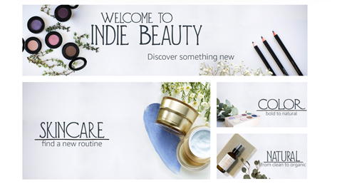 Amazon indie beauty store screenshot